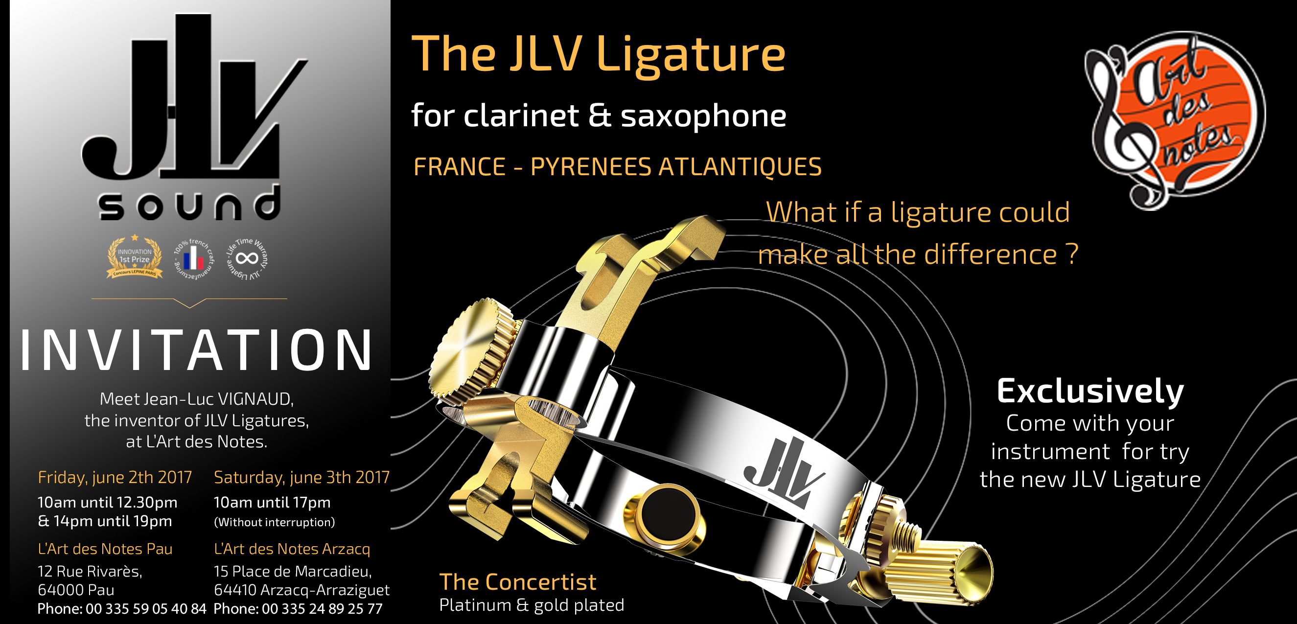 Event in Pau and Arzacq on 2 and 3 June 2017 with the inventor of the JLV Ligatures