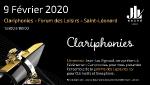 February 9th, 2020 Clariphonies - Forum des Loisirs in Saint-Léonard - In France in Saint-Léonard, meet the inventor of JLV Ligatures and try the whole range - From 1pm to 7pm