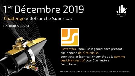 December 1st, 2019 at Le salon du saxophone - In Villefranche-sur-Saône, meet the inventor of JLV Ligatures and try the whole range - From 9am to 6pm - December 1st, 2019