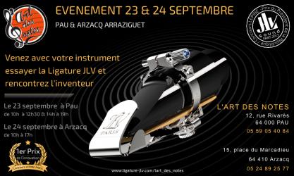 L'art des Notes invites you to bring your instrument and meet Jean-Luc VIGNAUD, the inventor of JLV Ligatures september 23 in Pau and 24 september in Arzacq
