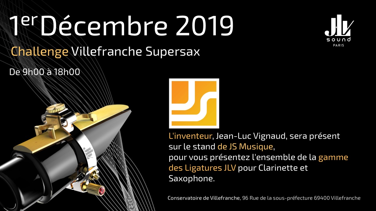 Le salon du saxophone December 1st, 2019 presentation of the range of JLV Ligatures