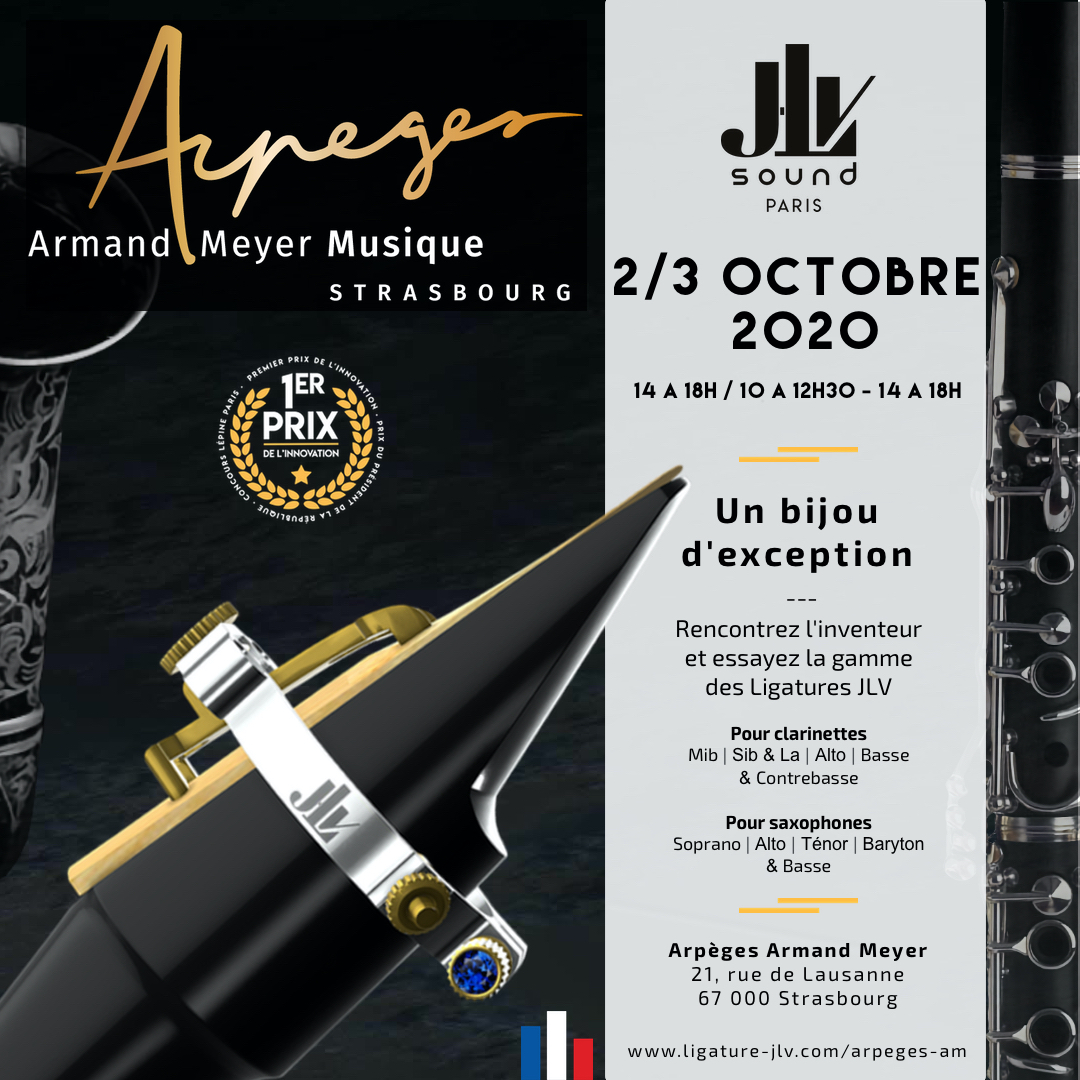 Communication Evénement Arpèges Armand Meyer - Présentation de la Ligature JLV pour clarinette et saxophone